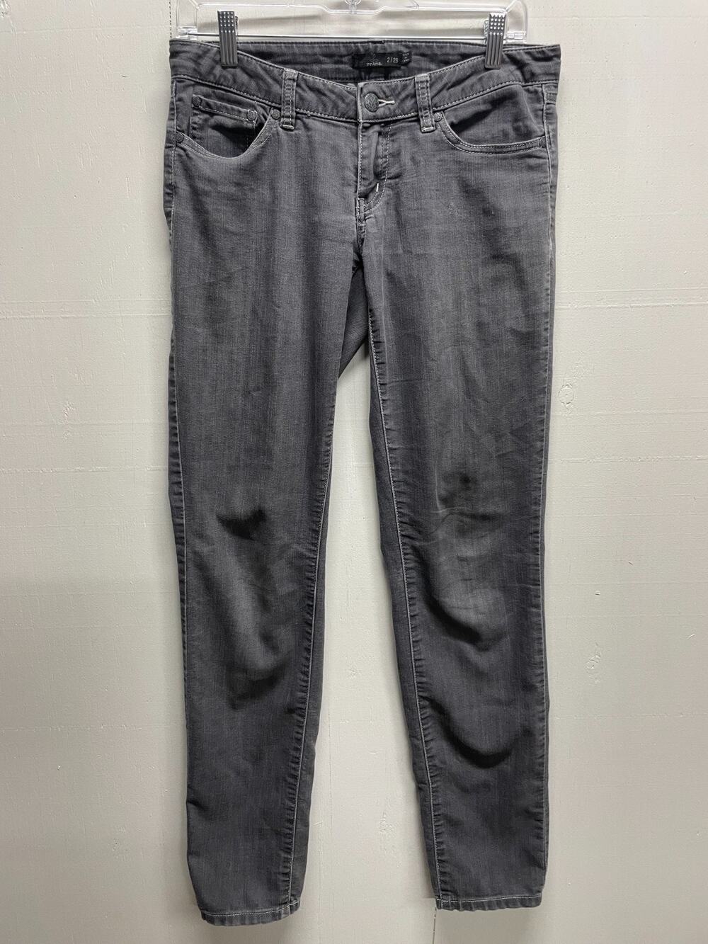 Prana Women's Skinny Low Rise Jeans Size 2/26 Charcoal Gray Wash